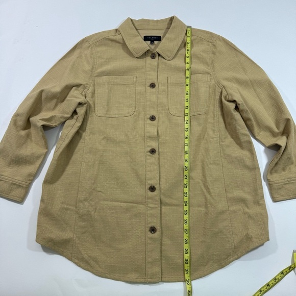 Talbots Sand Castle Tan Textured Shirt Jacket Size 1X - Picture 7 of 7